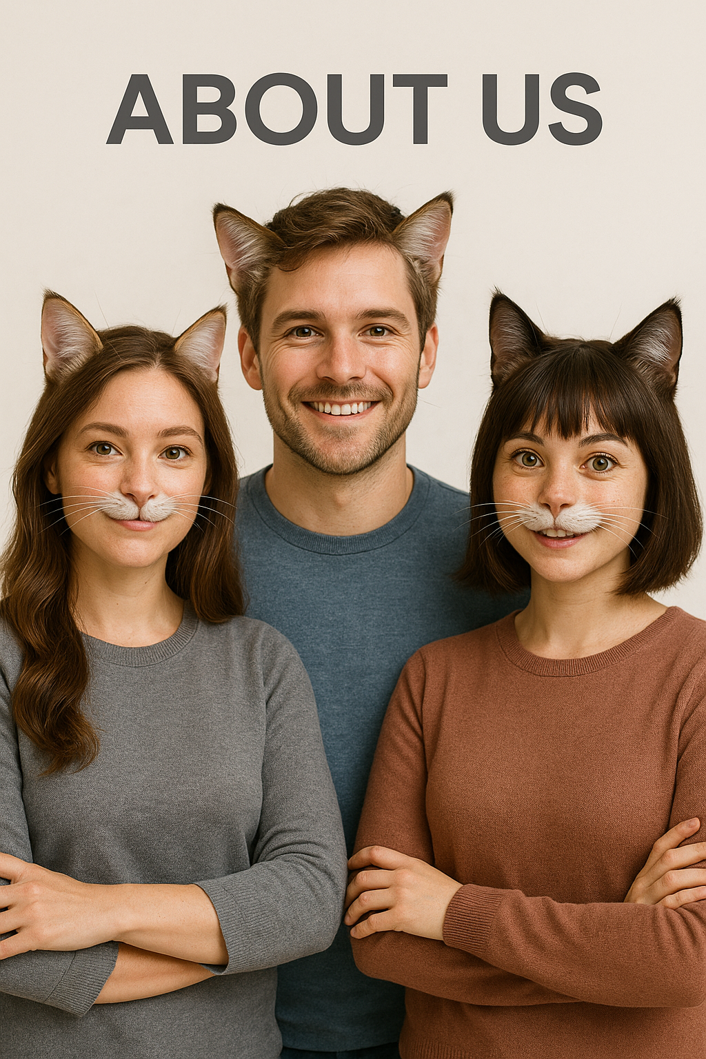3 persons part of the team Pawtect cat alike
