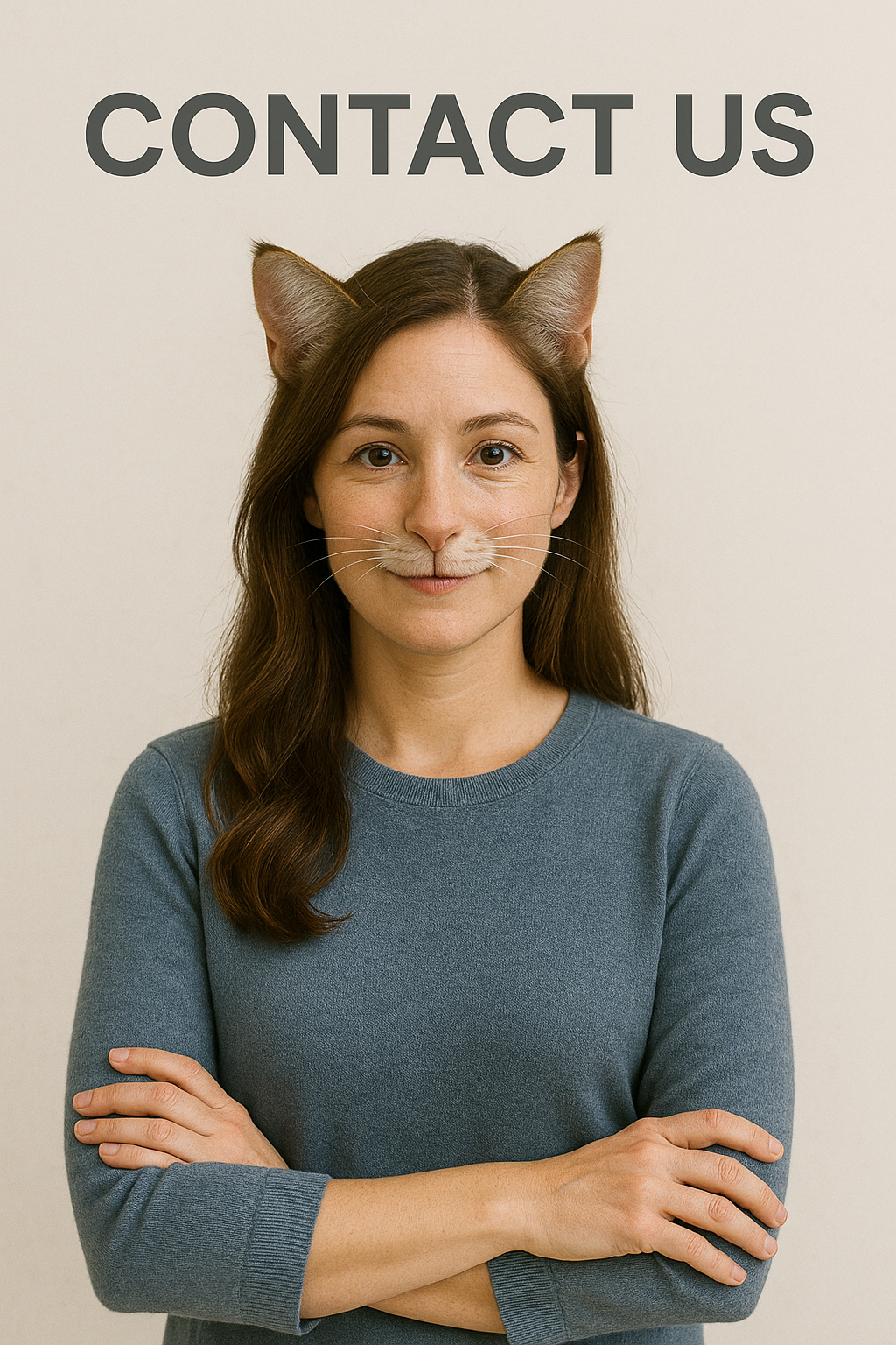 woman looking like a cat